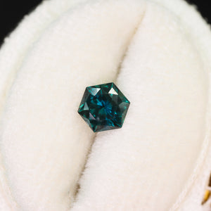 Create your own ring: 0.75ct dark parti/teal Australian sapphire