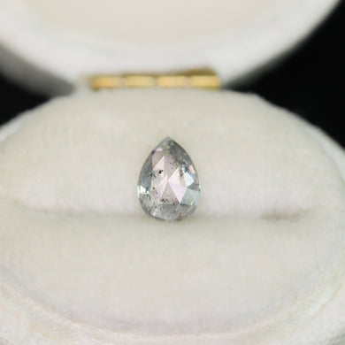 Create your own ring: 0.66ct rosecut pear salt & pepper diamond