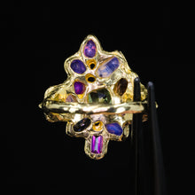 Load image into Gallery viewer, Starwoven Vale: 14k sapphire cluster ring (one of a kind)