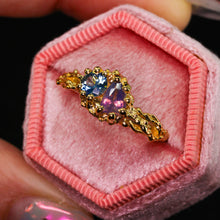 Load image into Gallery viewer, Reverie toi et moi: 14k yellow gold sapphire ring (one of a kind)