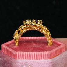 Load image into Gallery viewer, Reverie toi et moi: 14k yellow gold sapphire ring (one of a kind)