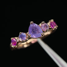 Load image into Gallery viewer, &quot;Luna Rose&quot;: 14k rose gold sapphire ring (ooak)