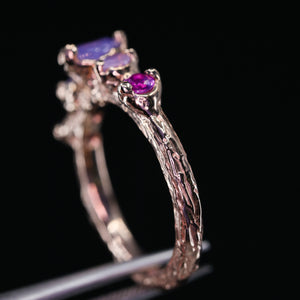 "Luna Rose": 14k rose gold sapphire ring (ooak)