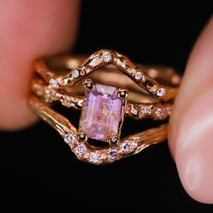 "Seraphina": 14k rose gold sapphire & diamond ring (ooak)