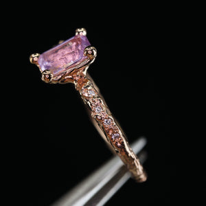 "Seraphina": 14k rose gold sapphire & diamond ring (ooak)
