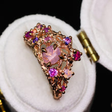 Load image into Gallery viewer, Astrarium: 14k rose gold and pink/purple sapphire constellation ring