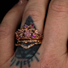 Load image into Gallery viewer, Astrarium: 14k rose gold and pink/purple sapphire constellation ring