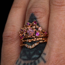 Load image into Gallery viewer, Astrarium: 14k rose gold and pink/purple sapphire constellation ring