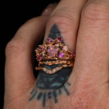 Load image into Gallery viewer, Astrarium: 14k rose gold and pink/purple sapphire constellation ring