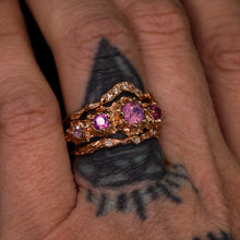 Load image into Gallery viewer, Evelora: 14k rose gold pink 5-stone sapphire crown ring