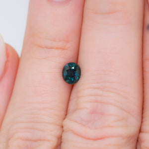Create your own ring: 0.77ct dark teal oval sapphire