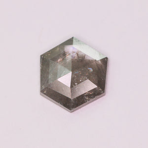 Create your own ring: 0.56ct rosecut hexagon salt & pepper diamond