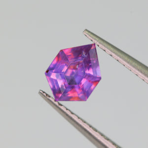 Create your own ring: 0.49ct fuscia/purple step cut hexagon sapphire
