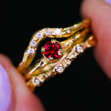 Load image into Gallery viewer, Magnolia ring with lab ruby (made to order)