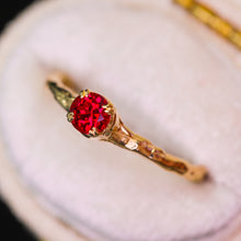 Load image into Gallery viewer, Magnolia ring with lab ruby (made to order)