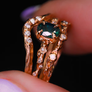 Calla ring (made to order; 30+ gem options)