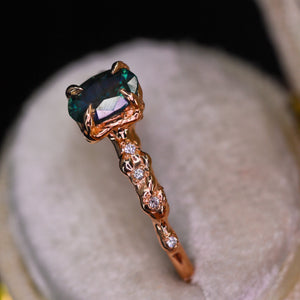 Calla ring (made to order; 30+ gem options)