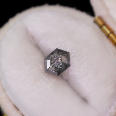 Create your own ring: 0.57ct rosecut hexagon salt & pepper diamond