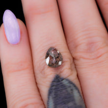 Load image into Gallery viewer, Create your own ring: 1.44ct rosecut pear salt &amp; pepper diamond
