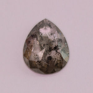 Create your own ring: 1.44ct rosecut pear salt & pepper diamond