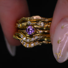 Load image into Gallery viewer, Magnolia ring with purple sapphire (made to order)
