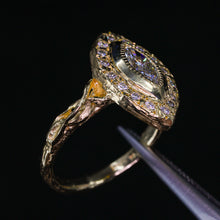 Load image into Gallery viewer, Venus ring set: 14k gold &amp; marquise diamond halo