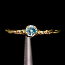 Load image into Gallery viewer, Magnolia ring petite round with one of a kind sapphires (Limited Edition)