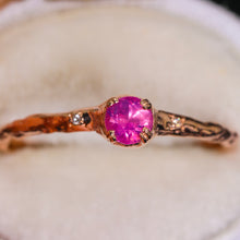 Load image into Gallery viewer, Magnolia ring petite round with one of a kind sapphires (Limited Edition)