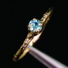 Load image into Gallery viewer, Magnolia ring petite round with one of a kind sapphires (Limited Edition)