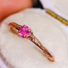 Load image into Gallery viewer, Magnolia ring petite round with one of a kind sapphires (Limited Edition)