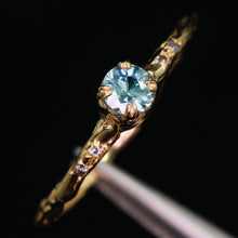 Load image into Gallery viewer, Magnolia ring petite round with one of a kind sapphires (Limited Edition)