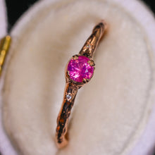 Load image into Gallery viewer, Magnolia ring petite round with one of a kind sapphires (Limited Edition)