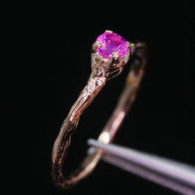 Load image into Gallery viewer, Magnolia ring petite round with one of a kind sapphires (Limited Edition)