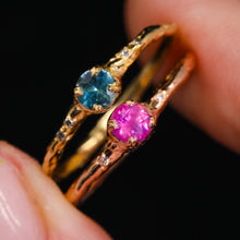 Load image into Gallery viewer, Magnolia ring petite round with one of a kind sapphires (Limited Edition)