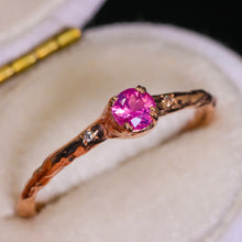 Load image into Gallery viewer, Magnolia ring petite round with one of a kind sapphires (Limited Edition)