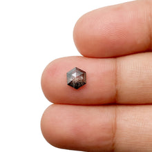 Load image into Gallery viewer, Create your own ring: 0.58ct rosecut hexagon salt &amp; pepper diamond