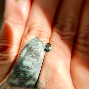 Create your own ring: 0.62ct oval teal/parti Australian sapphire
