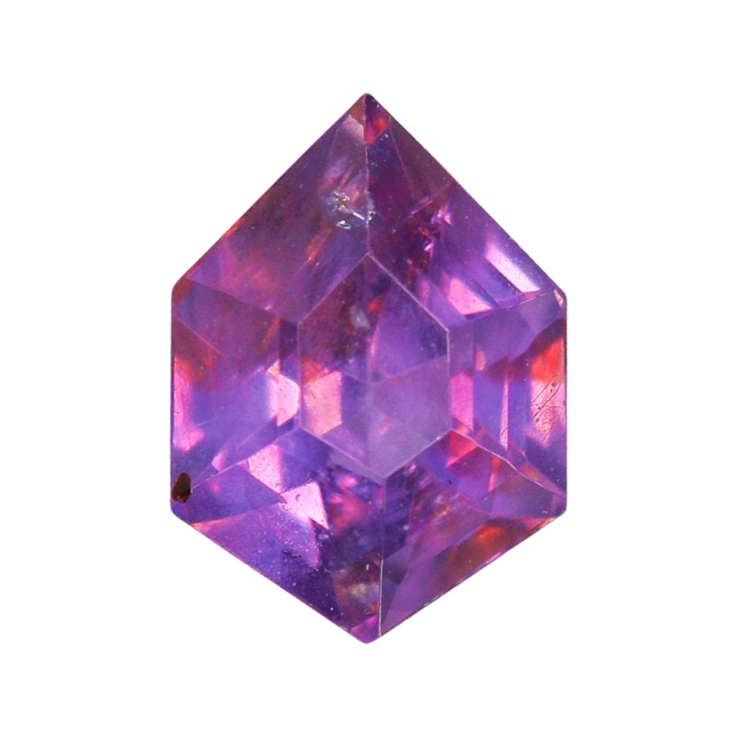 Create your own ring: 0.49ct fuscia/purple step cut hexagon sapphire