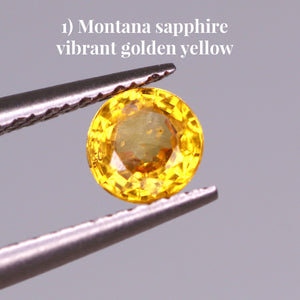 1) Montana sapphire vibrant golden yellow