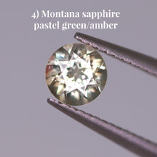 Load image into Gallery viewer, 4) Montana sapphire pastel green/amber
