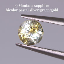 Load image into Gallery viewer, 5) Montana sapphire bicolor pastel silver/green/gold
