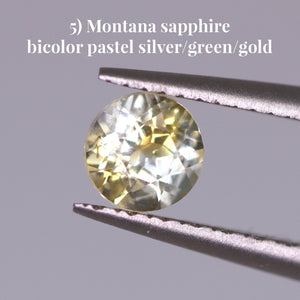 5) Montana sapphire bicolor pastel silver/green/gold