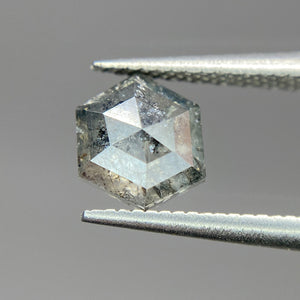 Create your own ring: 0.98ct salt & pepper hexagon rosecut diamond