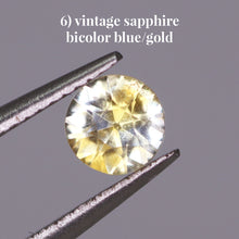 Load image into Gallery viewer, 6) vintage sapphire bicolor blue/gold