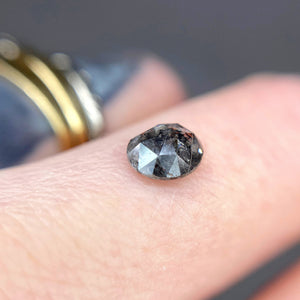 Create your own ring: 1.08ct salt & pepper oval rosecut diamond