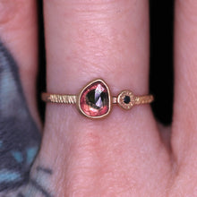 Load image into Gallery viewer, &quot;Rosa&quot;: 14K watermelon tourmaline and black diamond ring