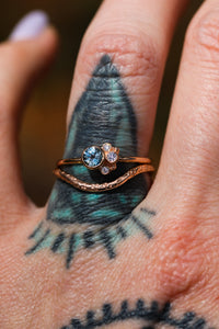 Flora ring: blue Montana sapphire & 14K rose gold (one of a kind)