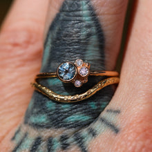 Load image into Gallery viewer, Flora ring: blue Montana sapphire &amp; 14K rose gold (one of a kind)