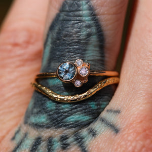 Flora ring: blue Montana sapphire & 14K rose gold (one of a kind)