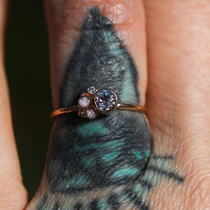 Flora ring: 14K gold with lab alexandrite (made to order)